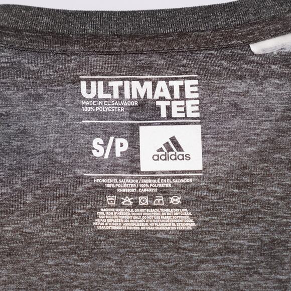 Adidas Short Sleeve Climalite Ultimate Tee Men's Size SMALL Heathered Gray - Picture 5 of 5